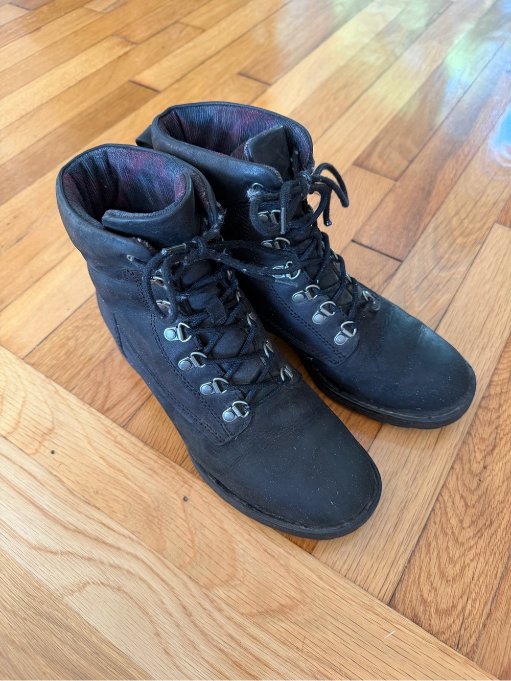 Born Codi black waterproof suede lace up ankle boots size 8 - Picture 2 of 8